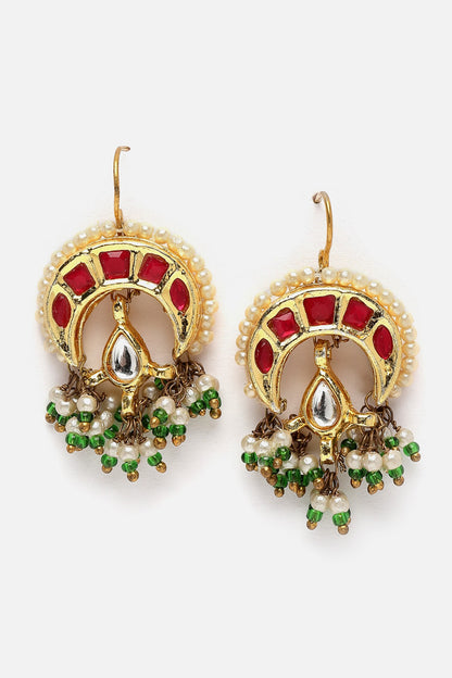 Crecent Moon Kundan Embellished Necklace Set 