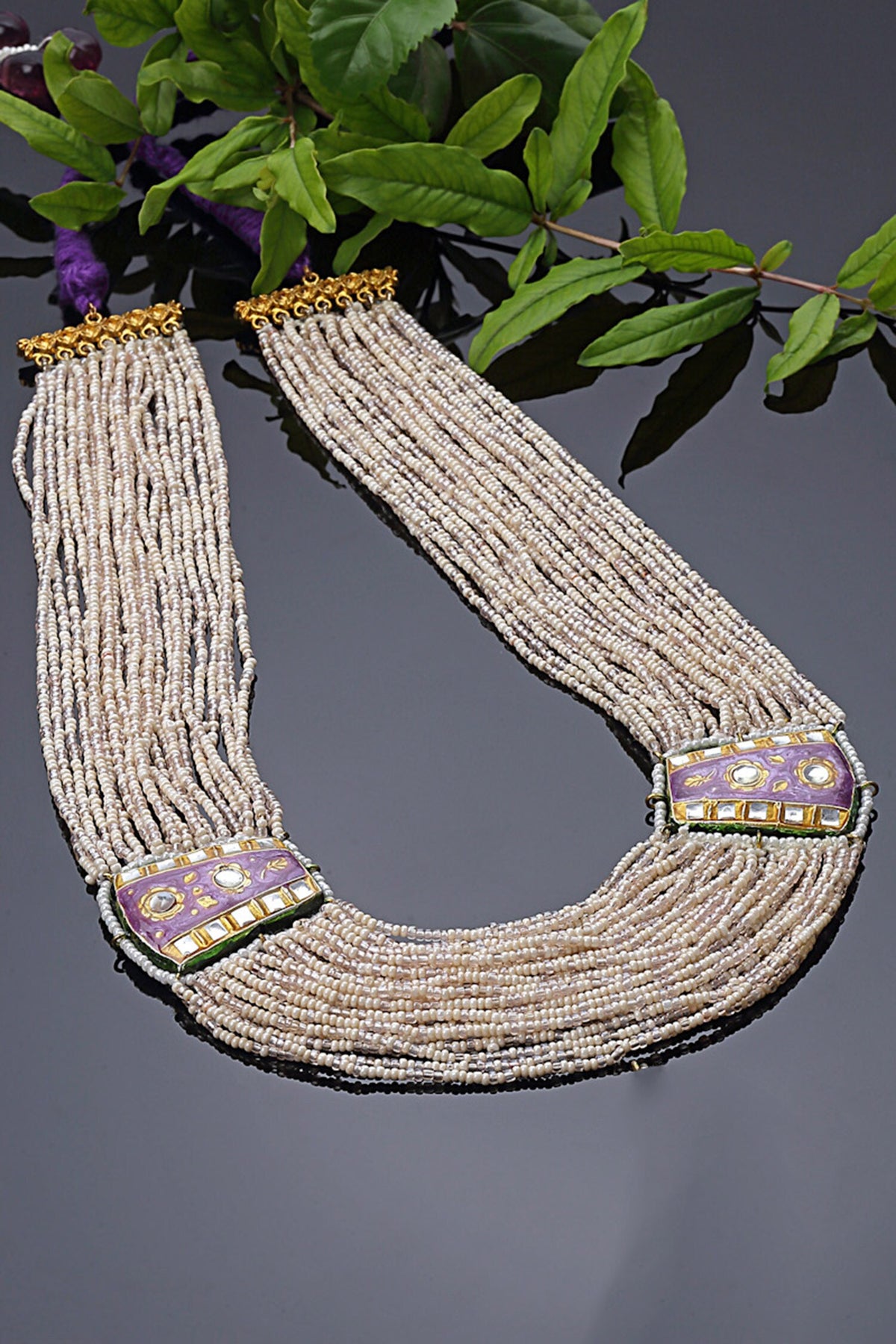 Pearl Embellished Meenakari Ornamentation Necklace 