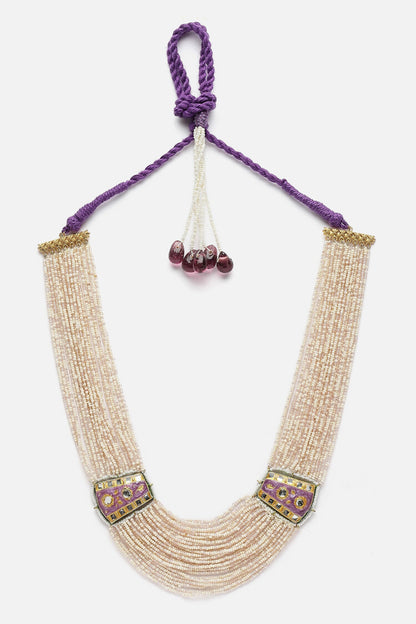 Pearl Embellished Meenakari Ornamentation Necklace 