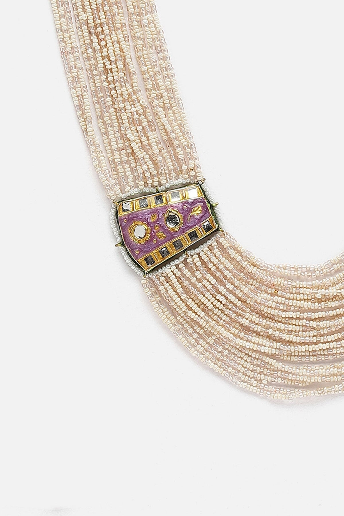 Pearl Embellished Meenakari Ornamentation Necklace 