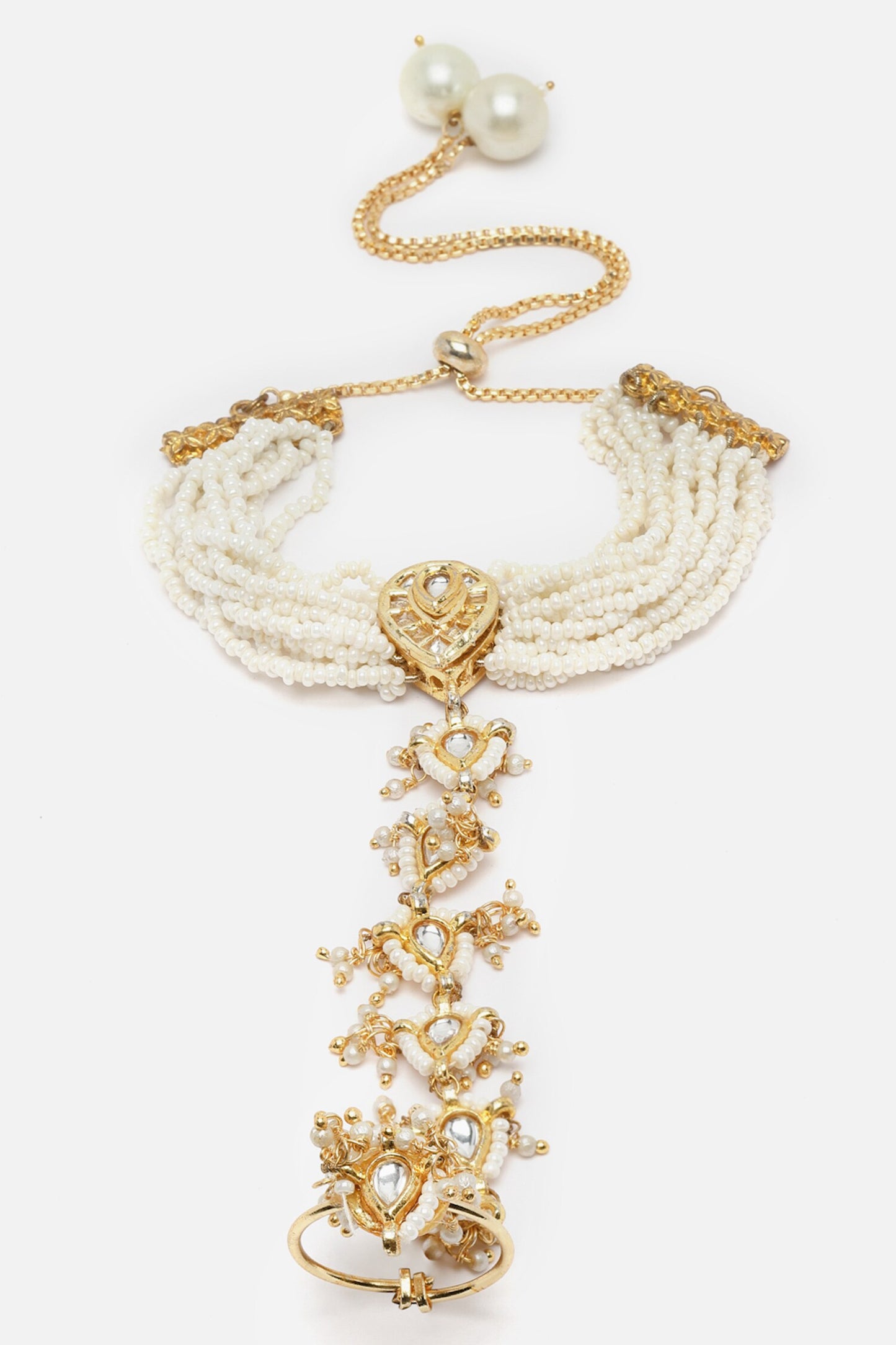 Teardrop Embellished Hathphool 