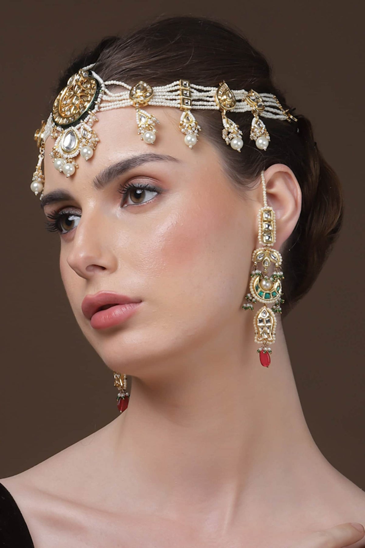 Kundan Embellished Crescent Mathapatti 