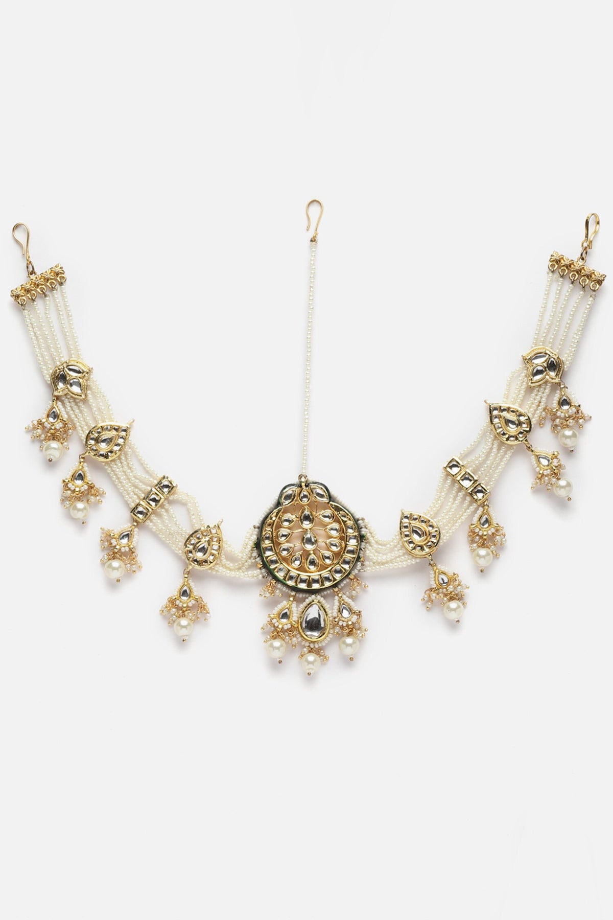 Kundan Embellished Crescent Mathapatti 