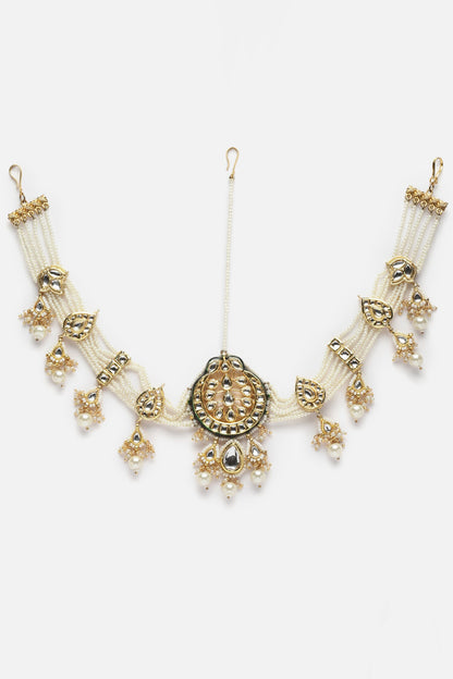 Kundan Embellished Crescent Mathapatti 