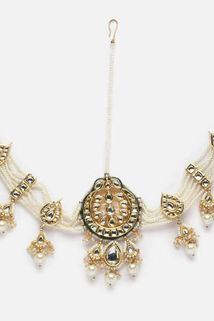 Kundan Embellished Crescent Mathapatti 