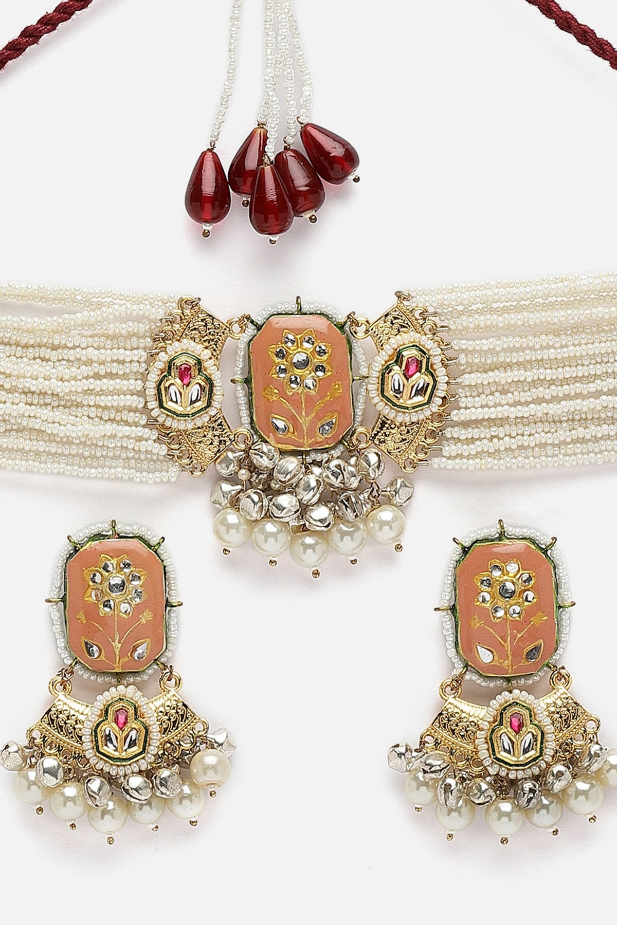 Meenakari Embellished Kundan Choker Set 