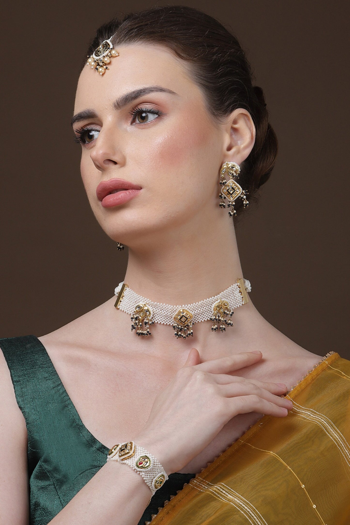 Pearl Beaded Choker Set 