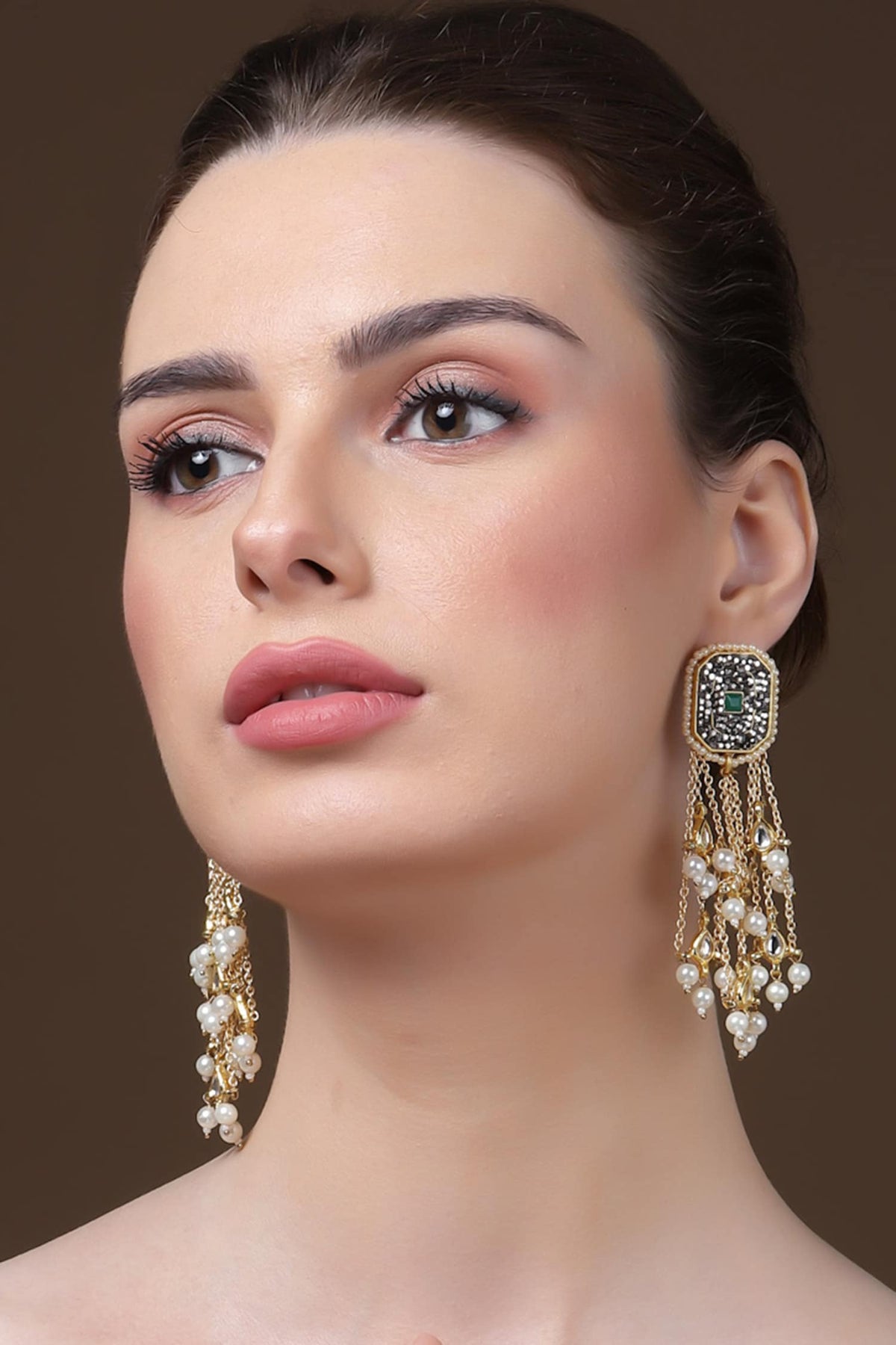 Kundan & Stone Embellished Dangler Earrings 
