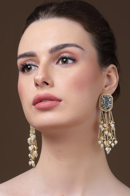 Kundan & Stone Embellished Dangler Earrings 