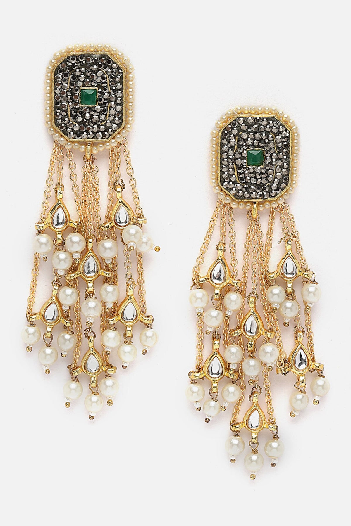 Kundan & Stone Embellished Dangler Earrings 