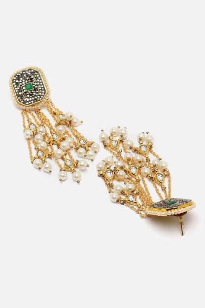 Kundan & Stone Embellished Dangler Earrings 