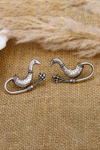 Oxidized Peacock Shaped Earrings 