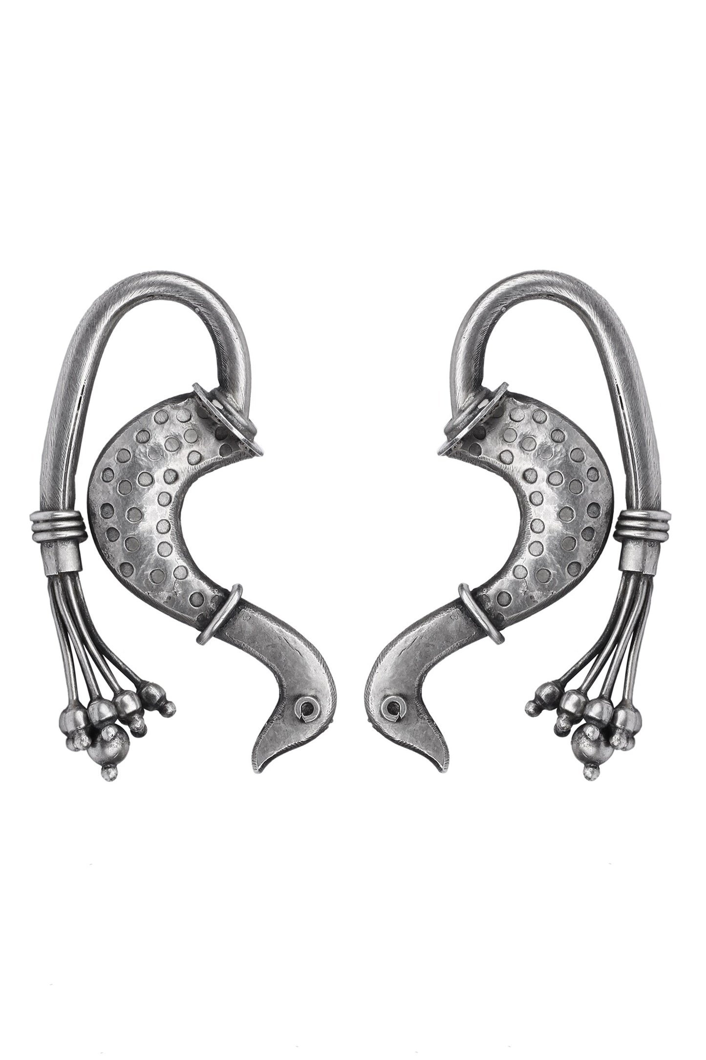 Oxidized Peacock Shaped Earrings 