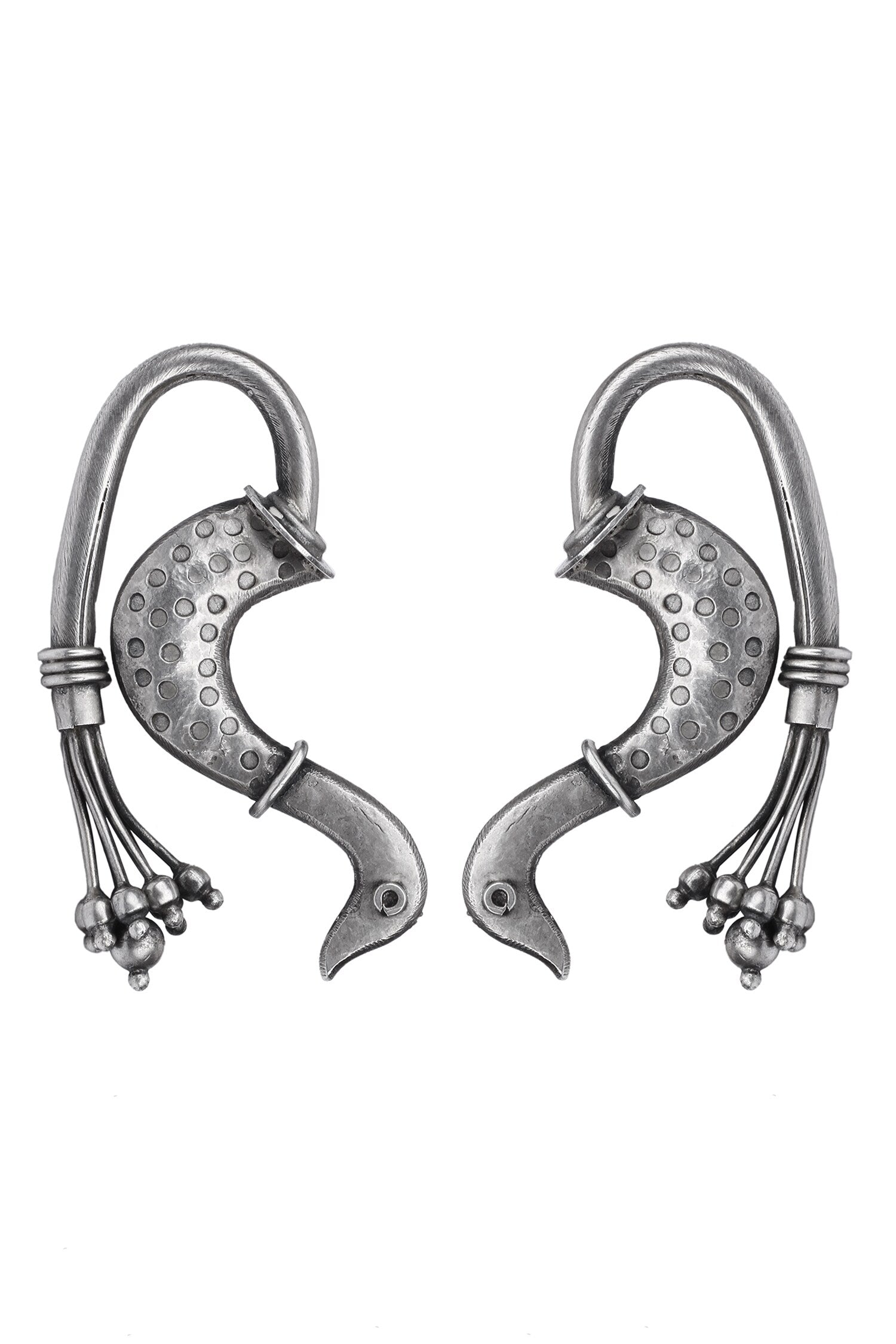 Oxidized Peacock Shaped Earrings 