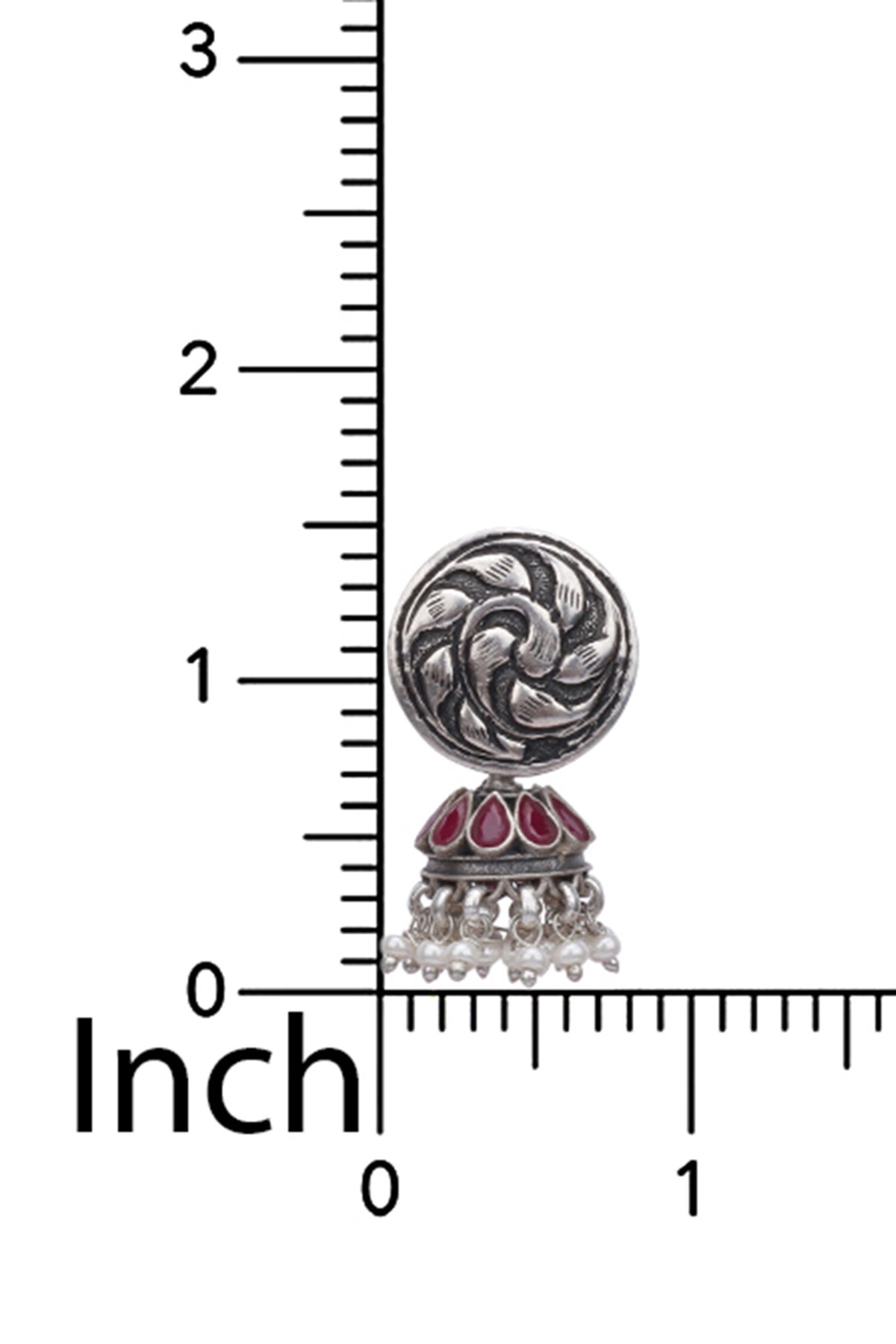 Tribal Ruby Embellished Jhumkis 