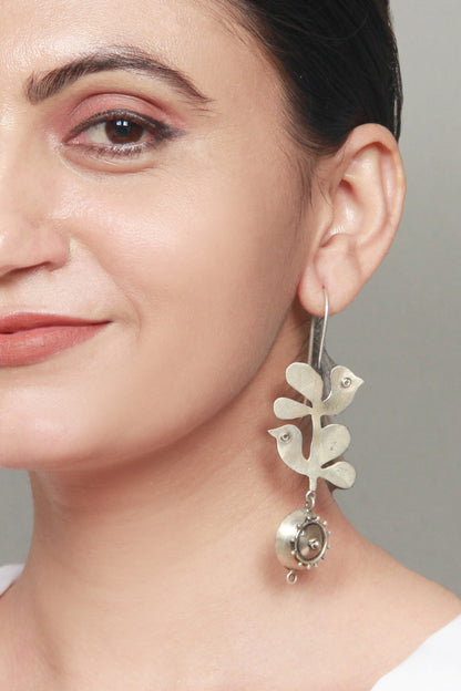 Iris Bird Shaped Dangler Earrings 