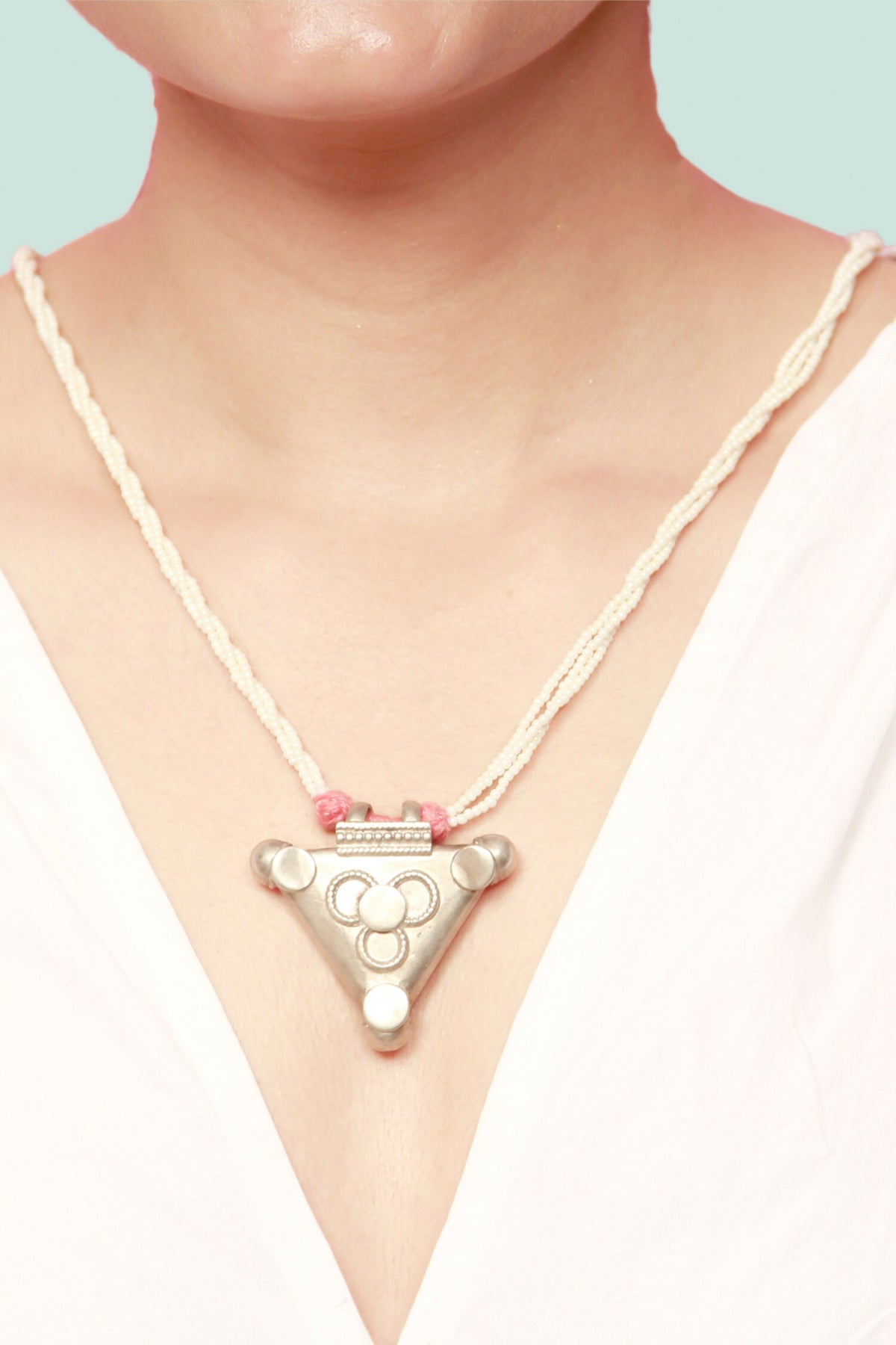 Tribal Triangular Pendant Necklace 