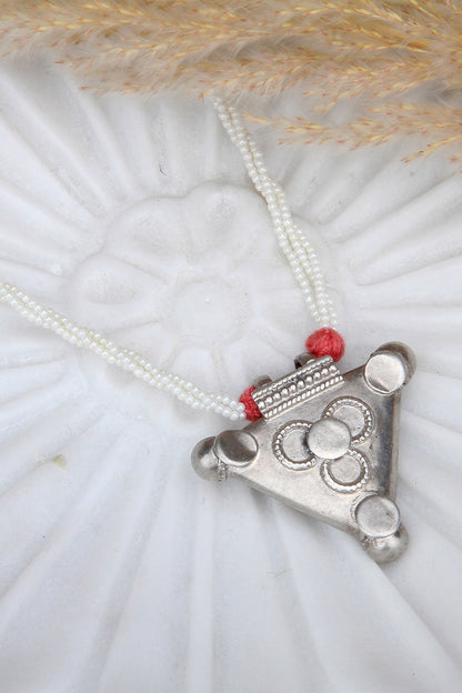 Tribal Triangular Pendant Necklace 