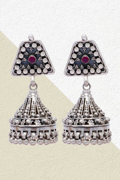 Handcrafted Rawa Work Jhumkas 