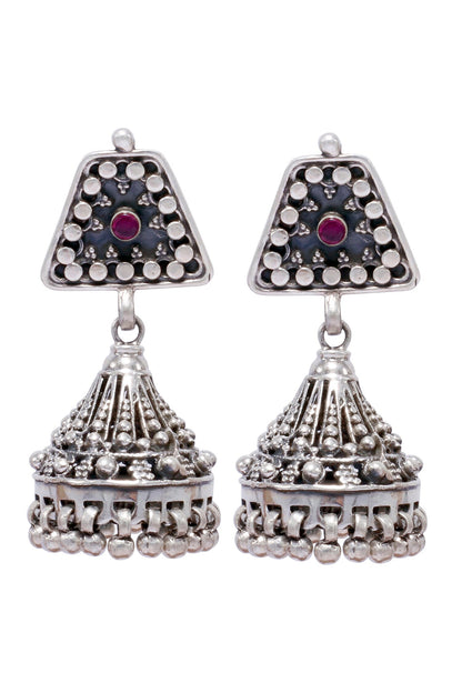 Handcrafted Rawa Work Jhumkas 