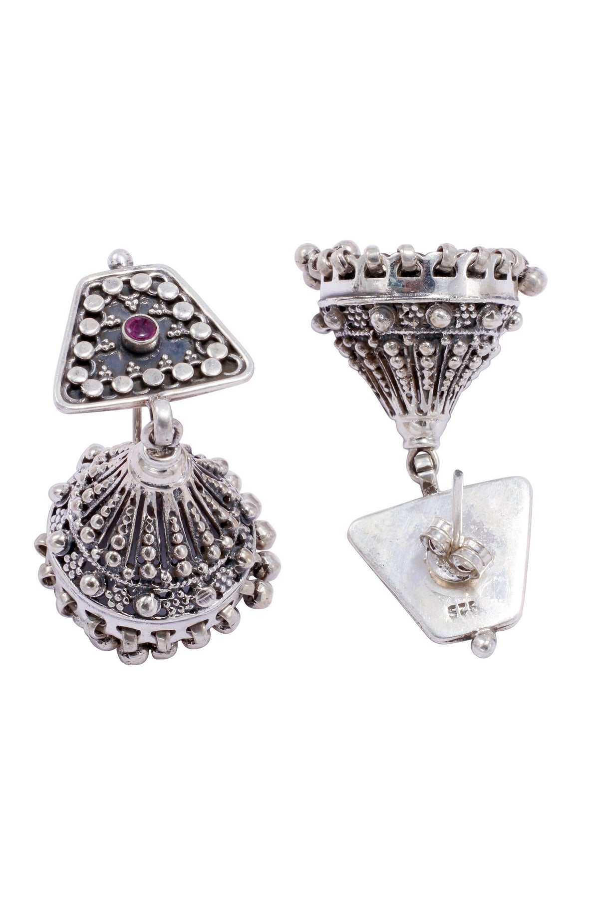 Handcrafted Rawa Work Jhumkas 
