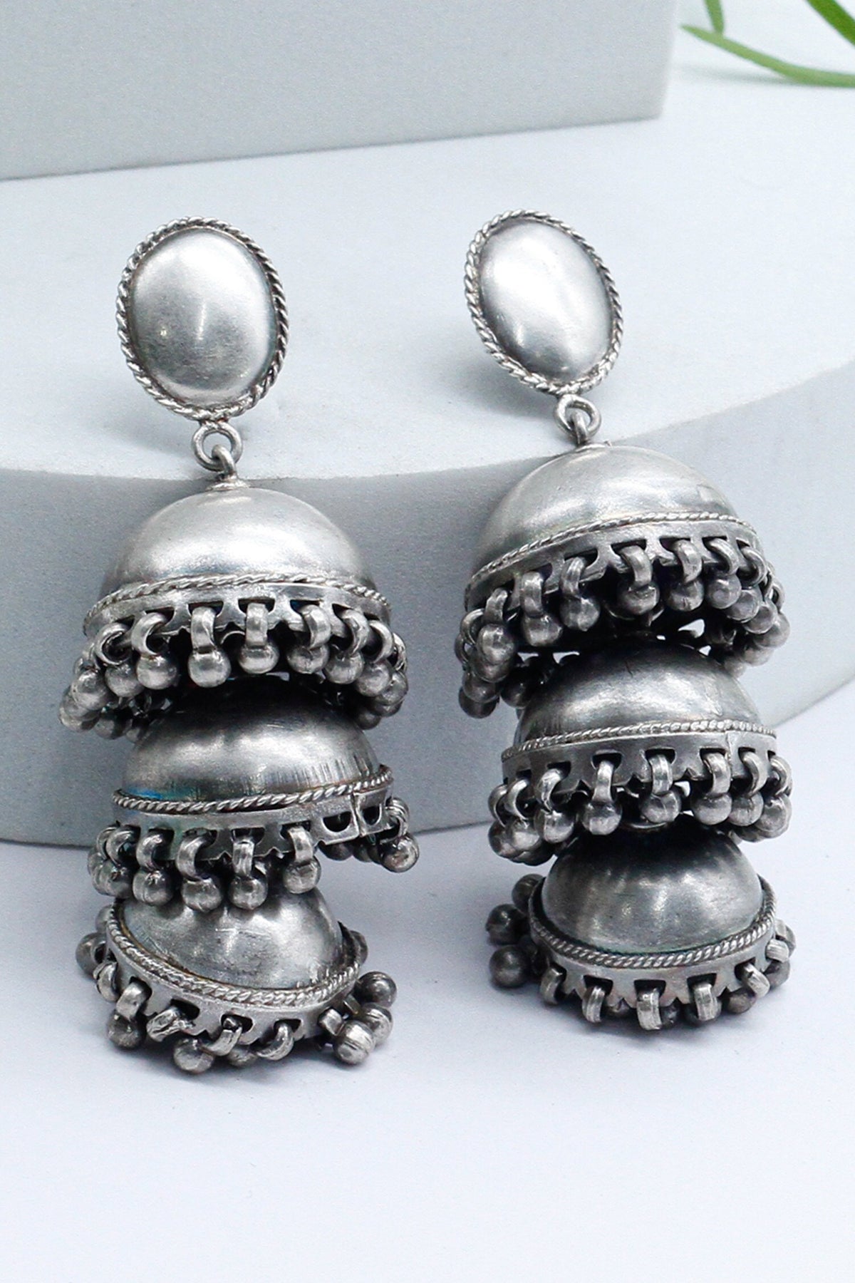 Tiered Hanging Handcrafted Jhumkas 