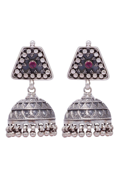 Handcrafted Ruby Encrusted Jhumkas 