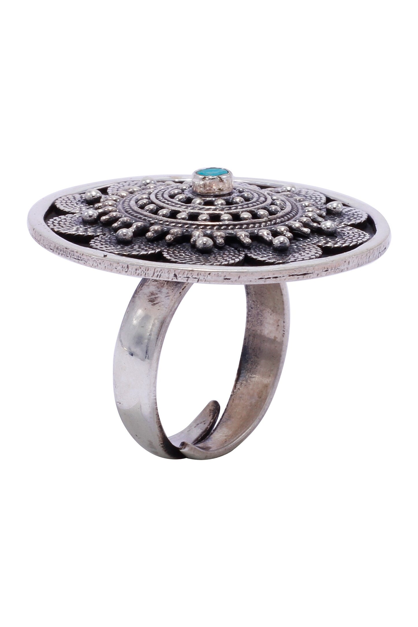 Turquoise Studded Round Ring 