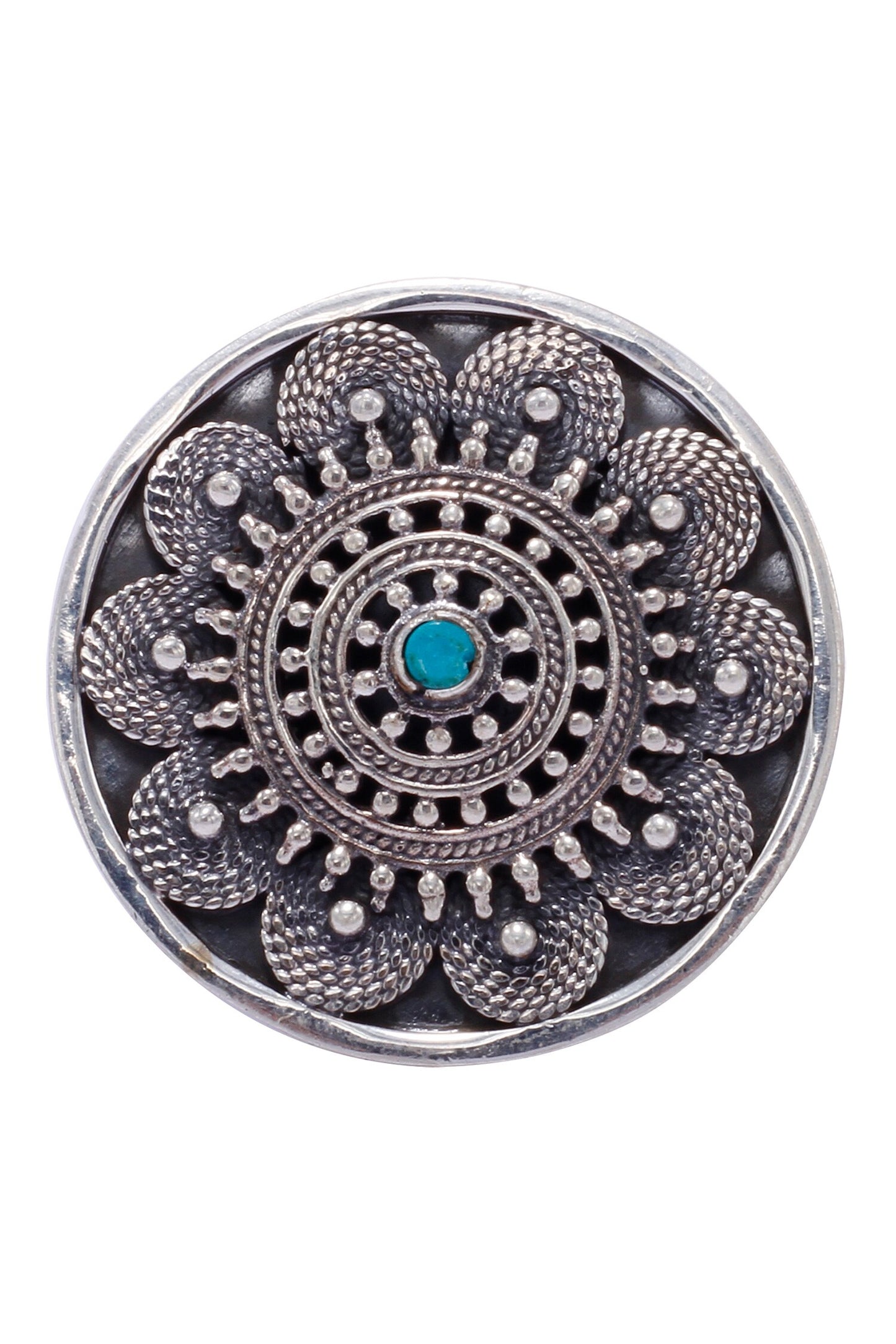Turquoise Studded Round Ring 