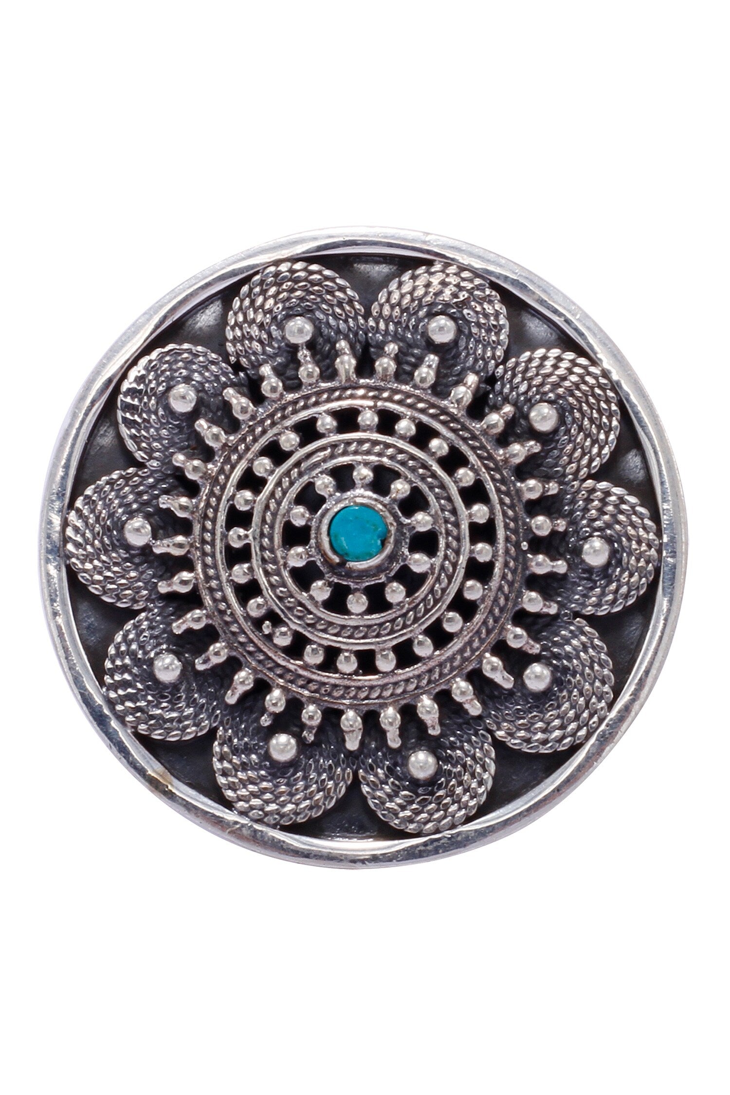 Turquoise Studded Round Ring 