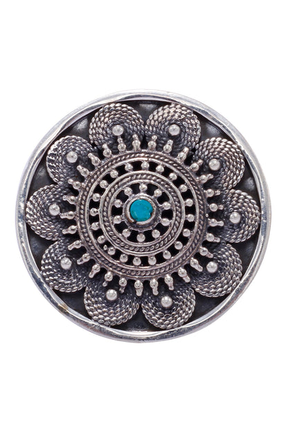 Turquoise Studded Round Ring 