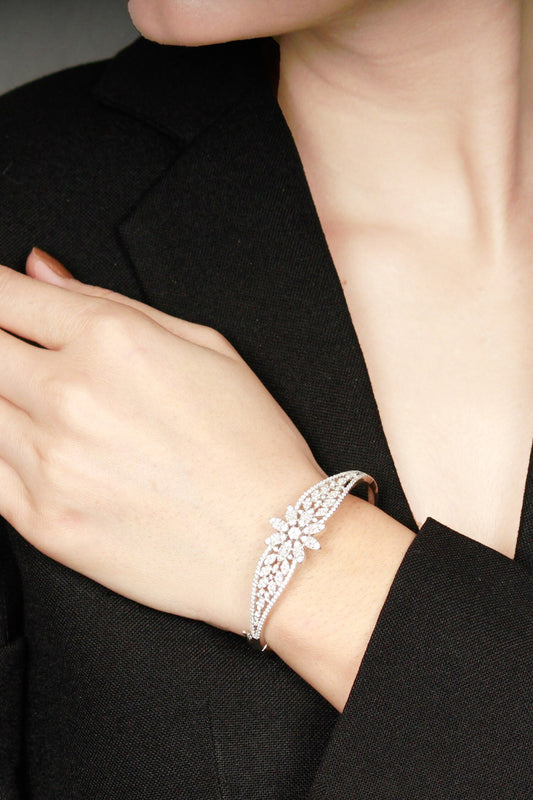 Rubina Floral CZ Stone Studded Bracelet 