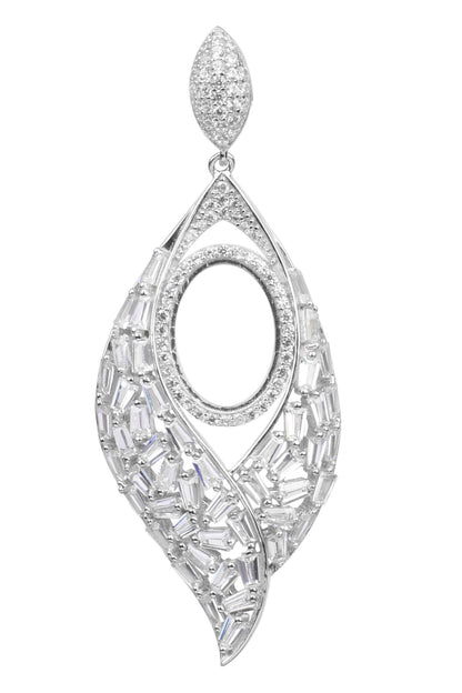 Haniya Stone Studded Leaf Drop Earrings 