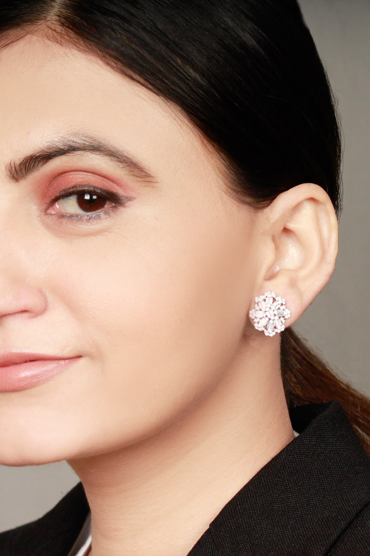 Fatima Floral Stone Embedded Studs 