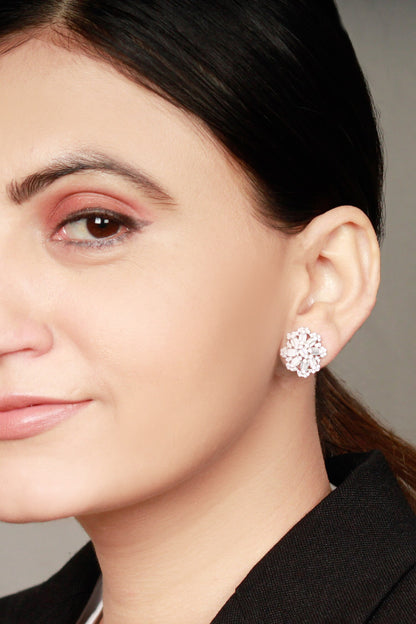 Fatima Floral Stone Embedded Studs 