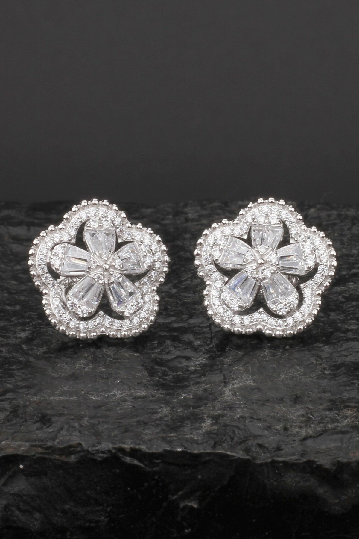 Fatima Floral Stone Embedded Studs 