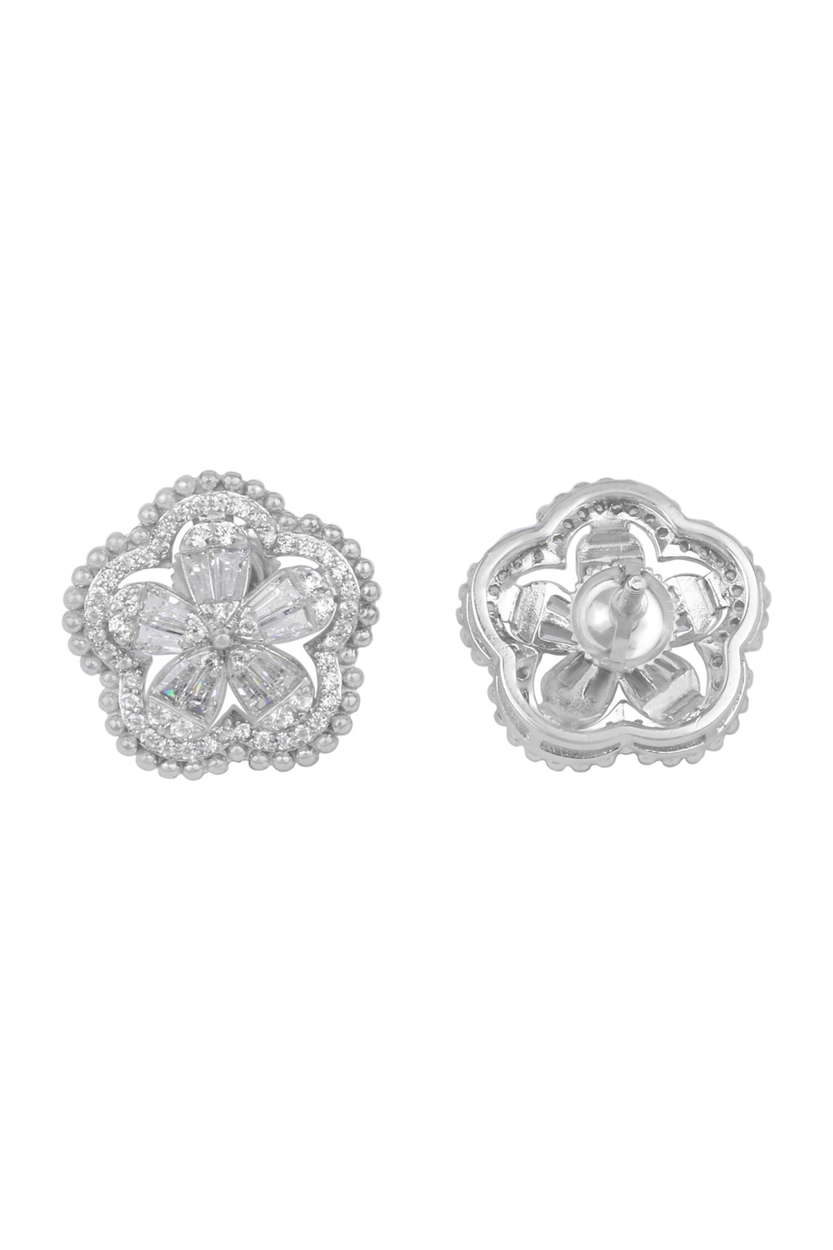 Fatima Floral Stone Embedded Studs 
