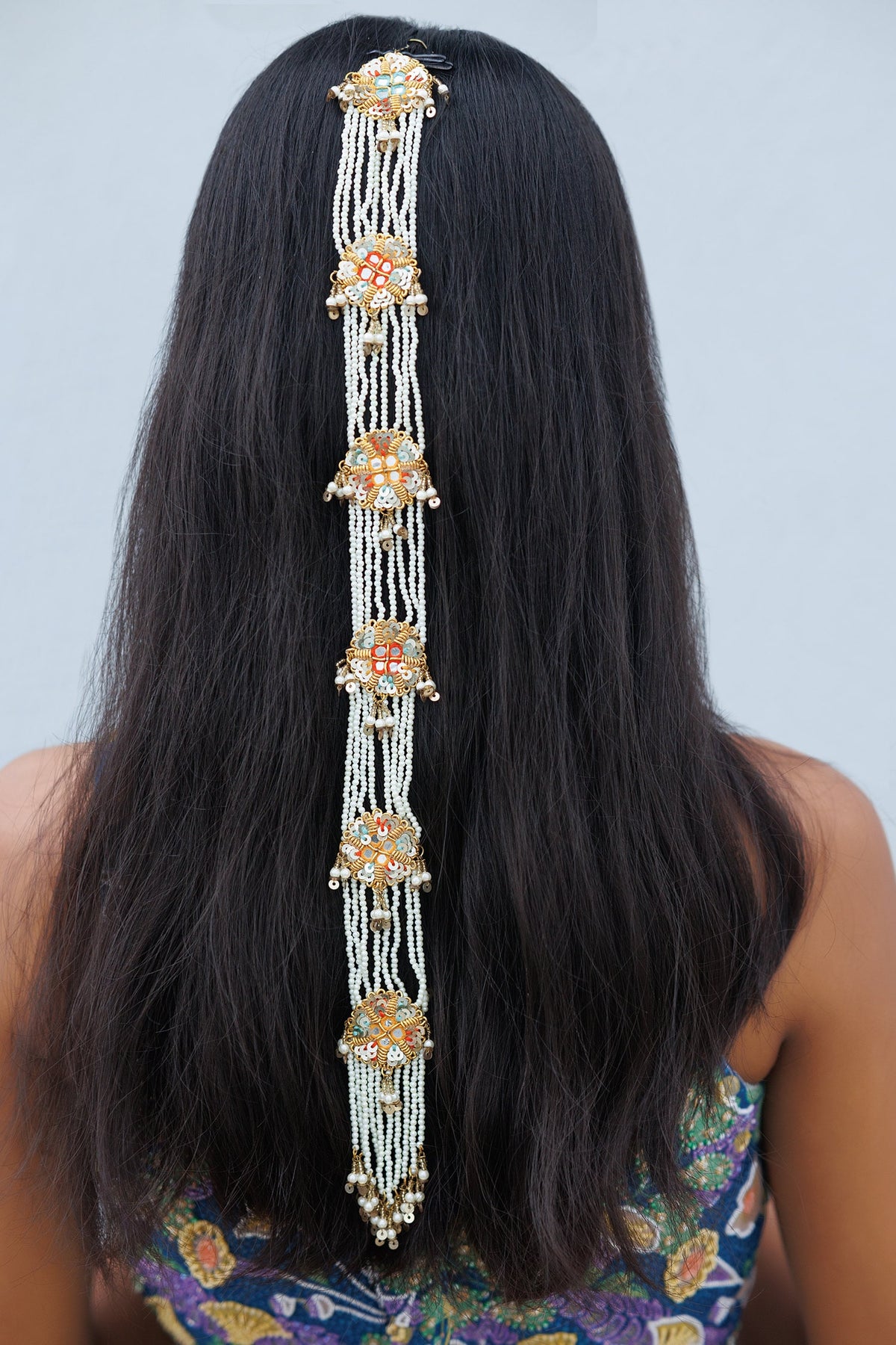 Albeli Pearl & Mirror Embroidered Headgear 