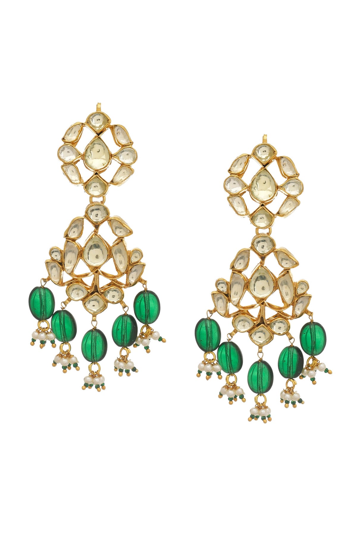 Lotus Cut Work Jadau Necklace Set 