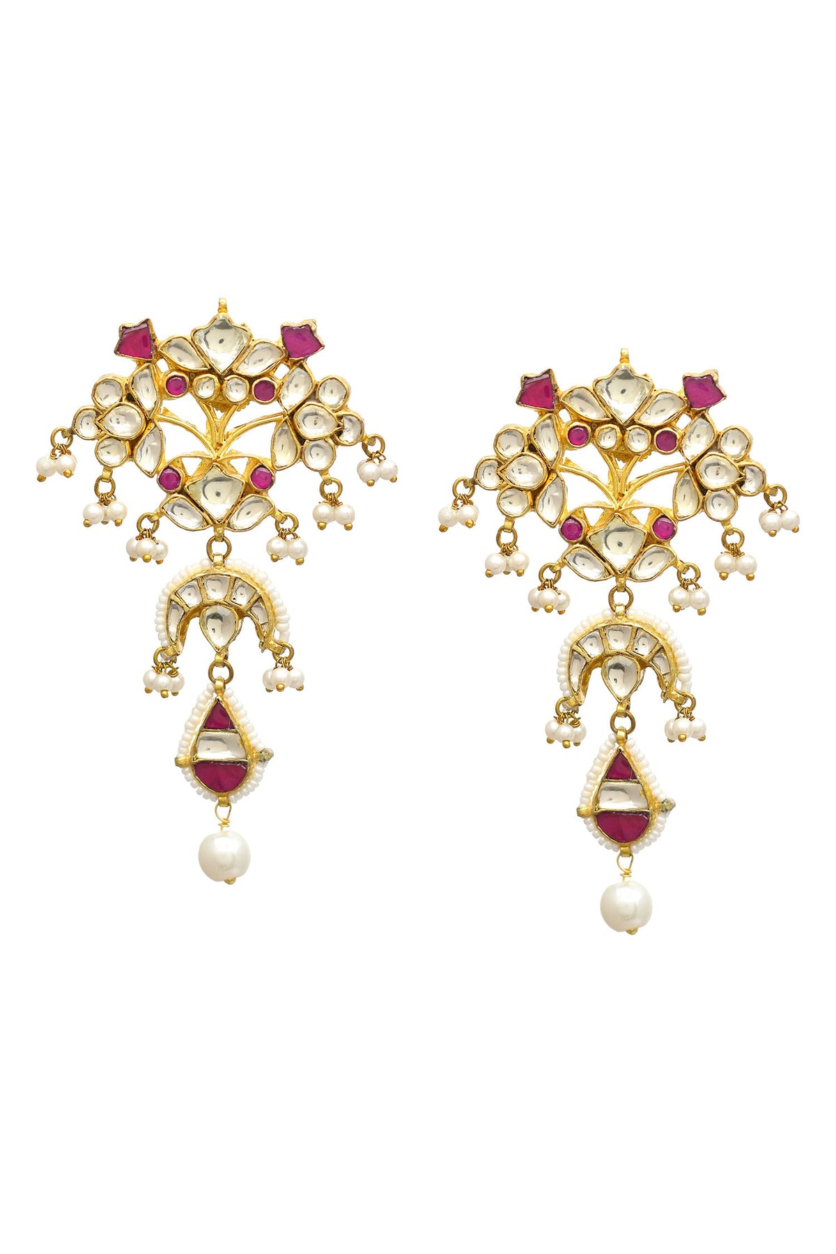 Kundan Embellished Layered Earrings 
