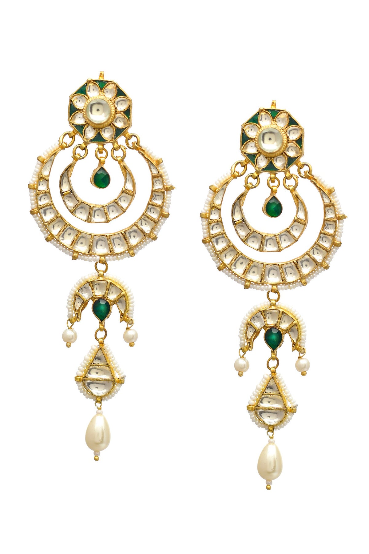 Embellished Kundan Layered Chandbalis 