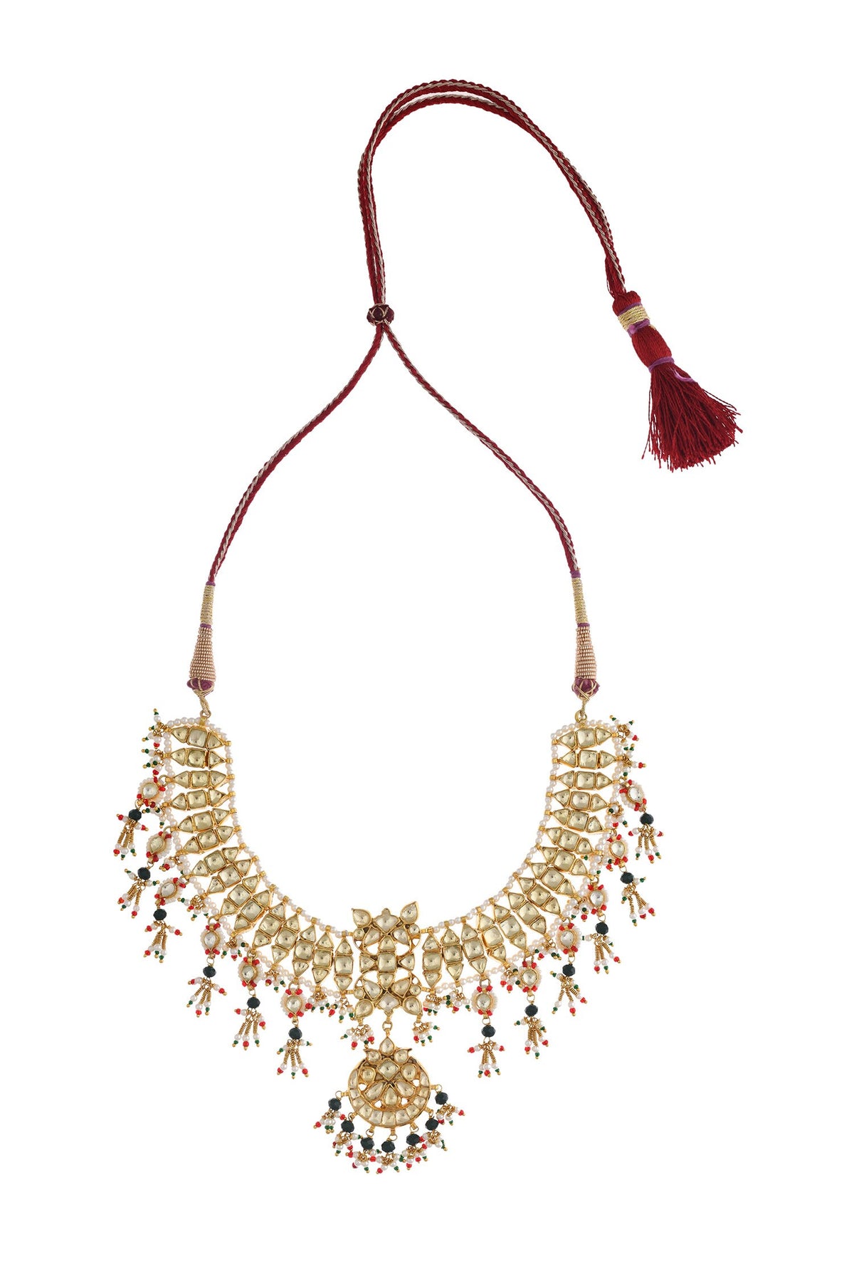 Crescent Cut Work Jadau Necklace Set 