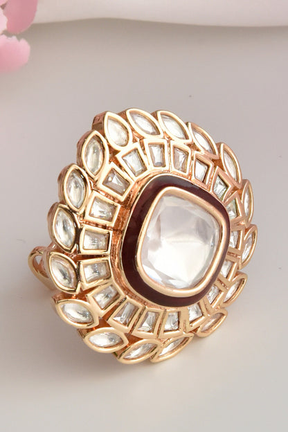 Moissanite Polki Embellished Ring 