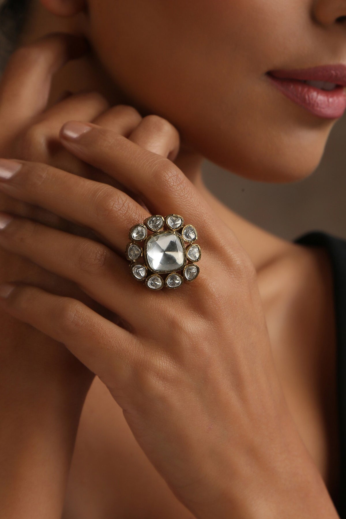 Victorian Polki Embellished Ring 