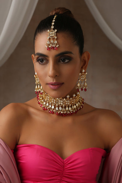 Moissanite Polki Embellished Choker Set 