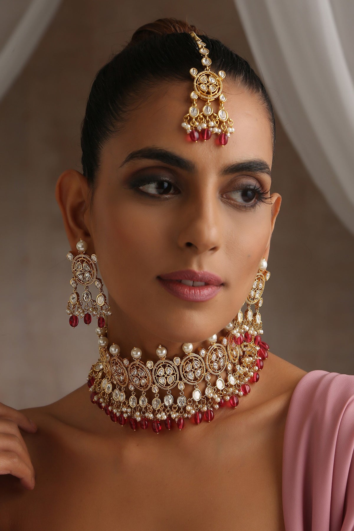 Moissanite Polki Embellished Choker Set 