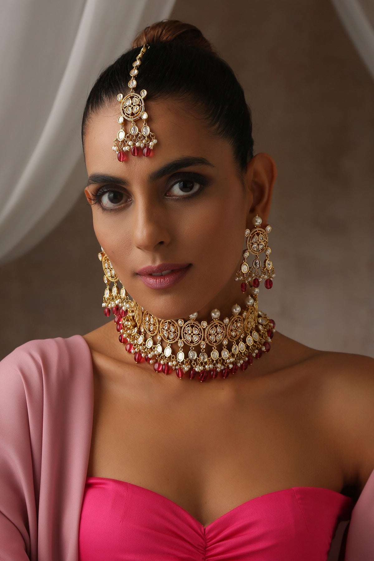 Moissanite Polki Embellished Choker Set 