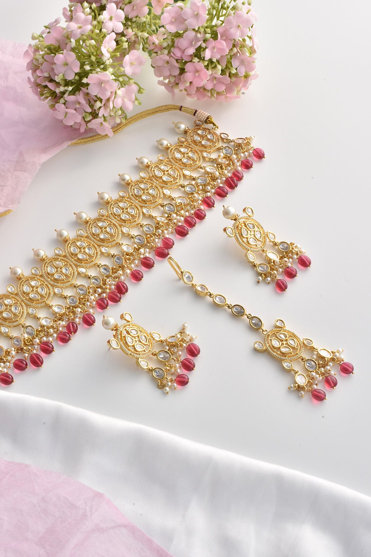 Moissanite Polki Embellished Choker Set 