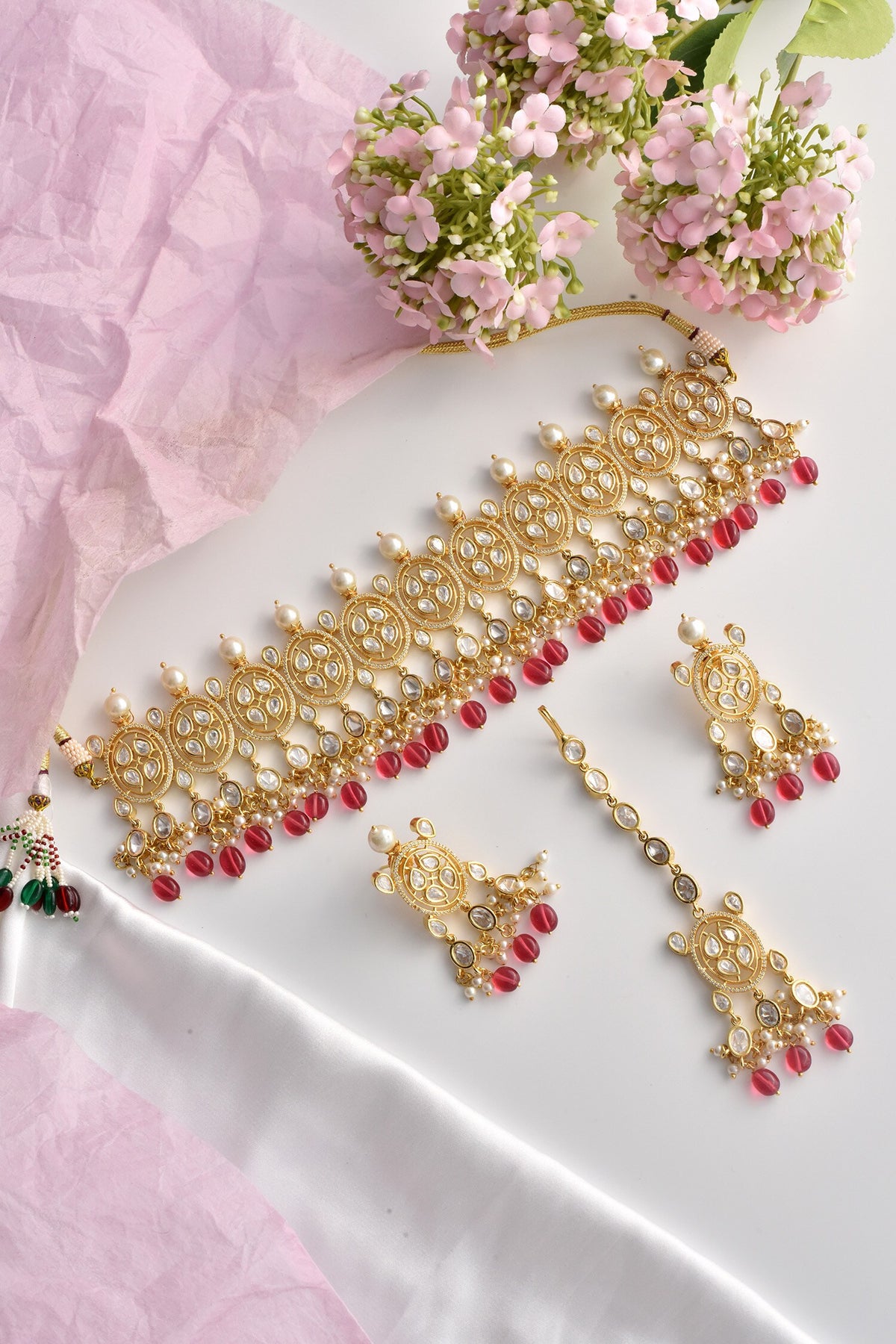 Moissanite Polki Embellished Choker Set 