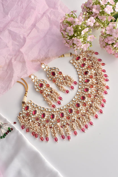 Victorian Polki Embellished Necklace Set 